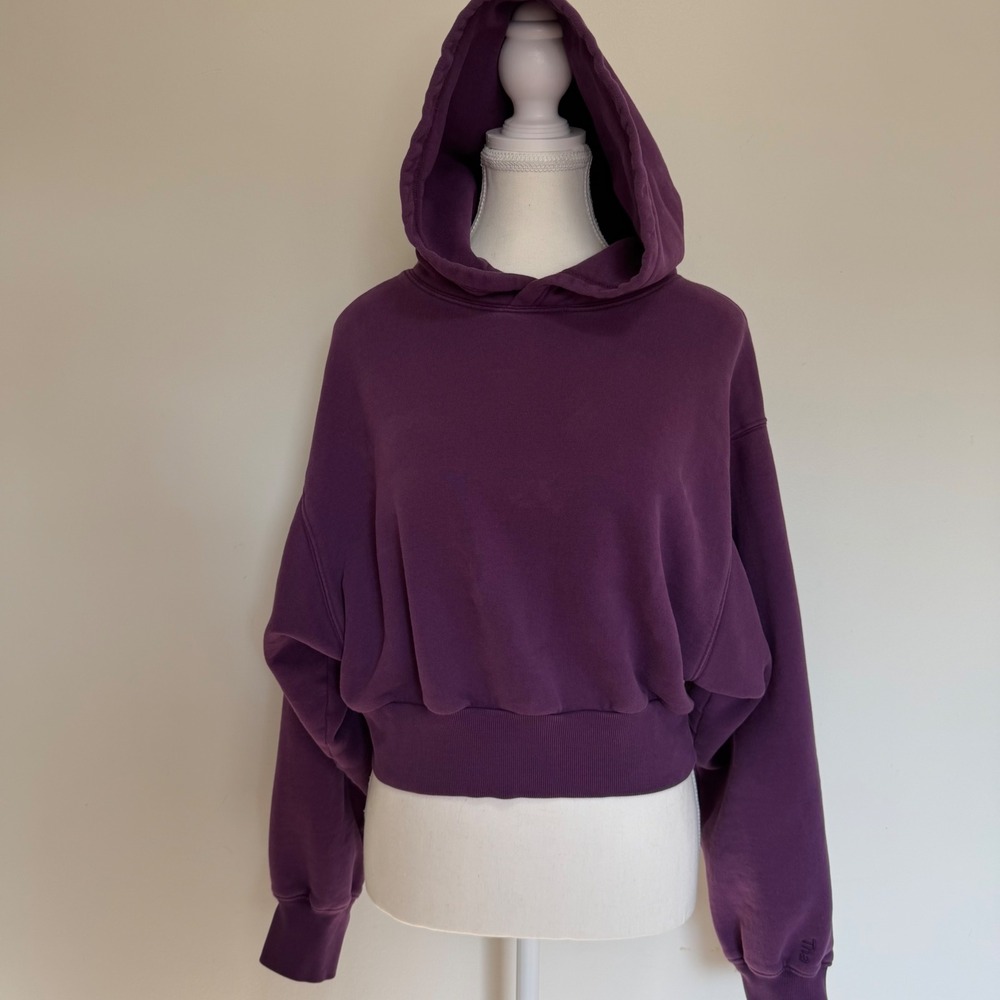 Tna CozyAF Fleece Perfect Hoodie Womens M Purple Cropped Sweatshirt Athleisure